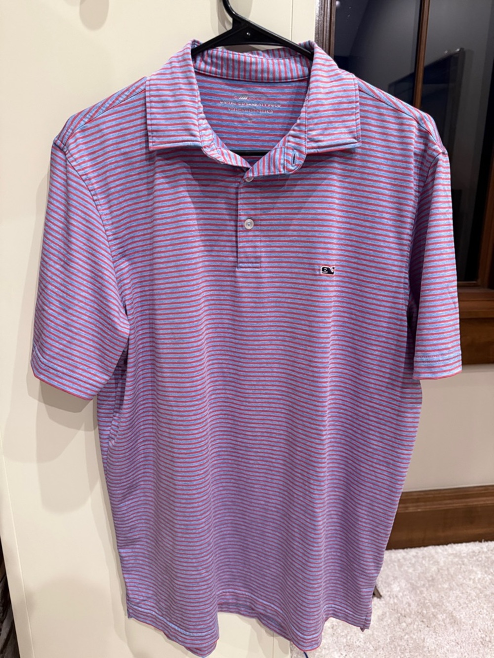 Vineyard Vines Men’s Lavender and Light Blue Striped Polo